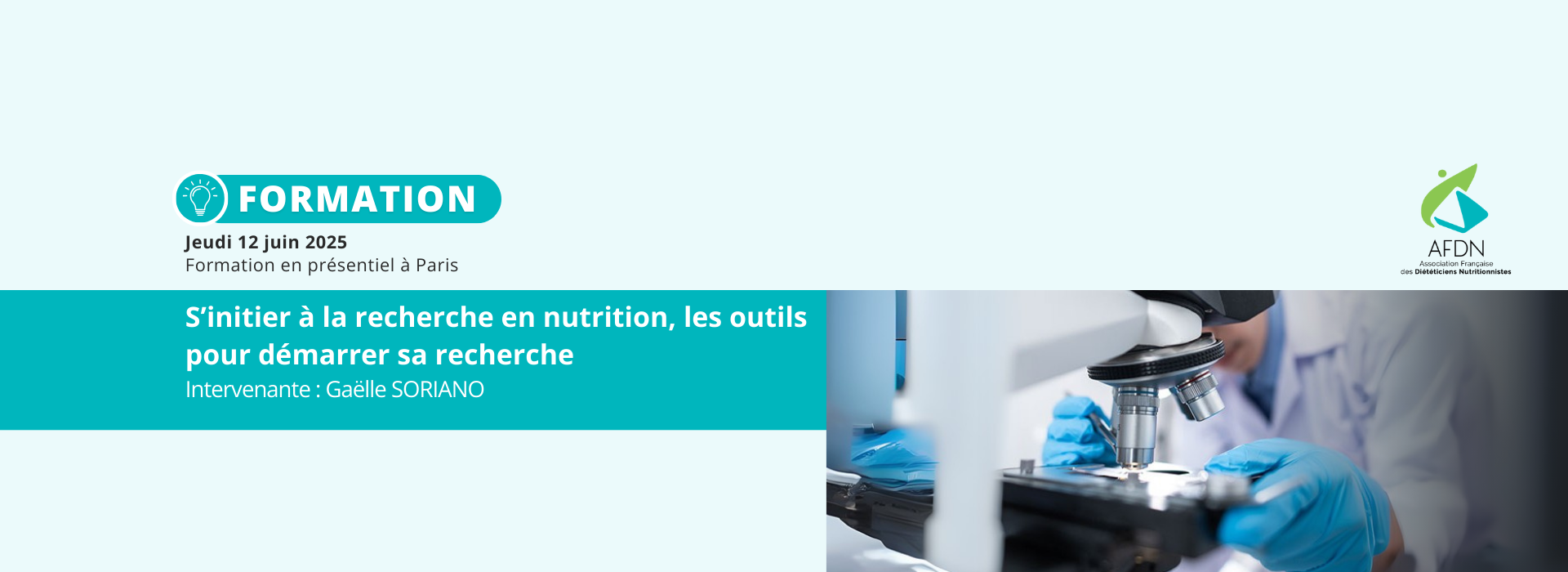 AFDN Formation - S’initier à la recherche en nutrition, les outils pour démarrer sa recherche