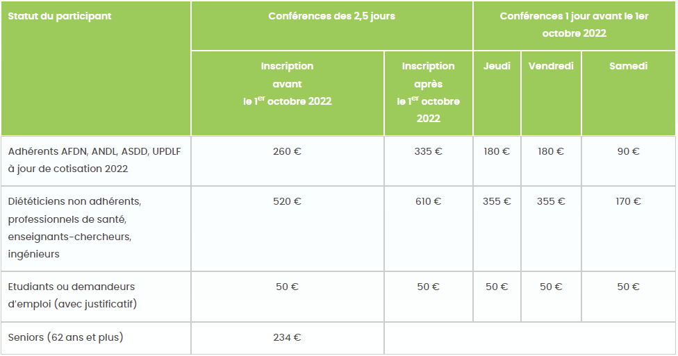 tableau tarif JED
